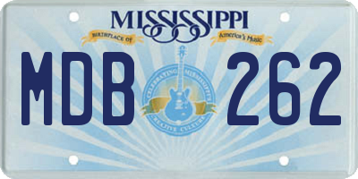 MS license plate MDB262