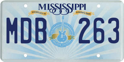 MS license plate MDB263