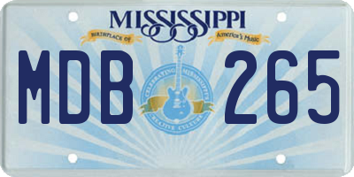 MS license plate MDB265