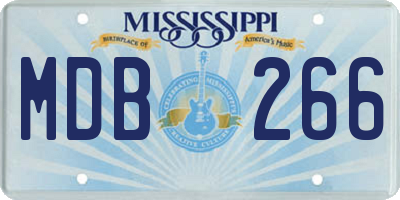 MS license plate MDB266