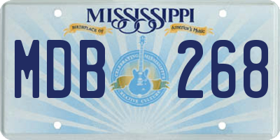 MS license plate MDB268