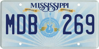 MS license plate MDB269