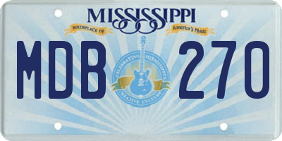 MS license plate MDB270