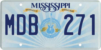 MS license plate MDB271