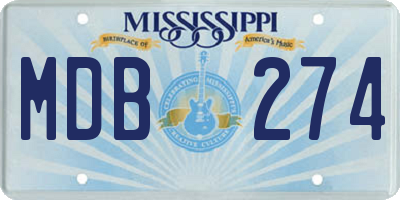 MS license plate MDB274