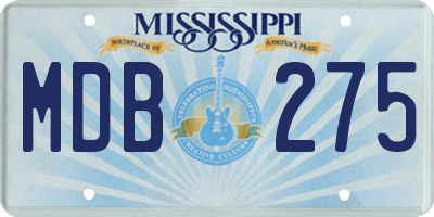 MS license plate MDB275