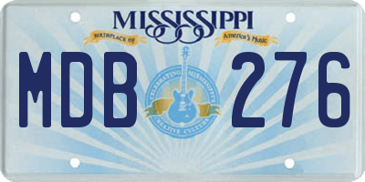 MS license plate MDB276