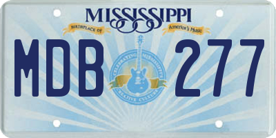 MS license plate MDB277