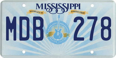 MS license plate MDB278
