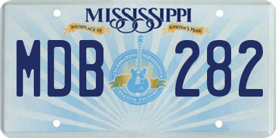 MS license plate MDB282