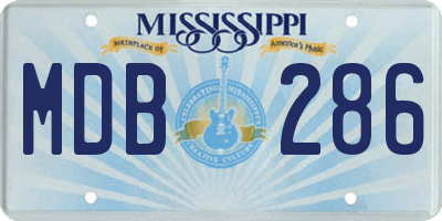 MS license plate MDB286