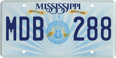 MS license plate MDB288