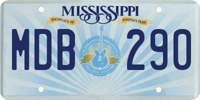 MS license plate MDB290