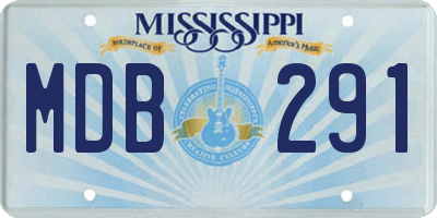 MS license plate MDB291