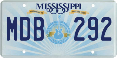 MS license plate MDB292