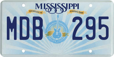 MS license plate MDB295
