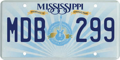 MS license plate MDB299