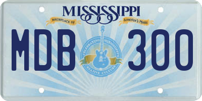 MS license plate MDB300