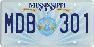 MS license plate MDB301
