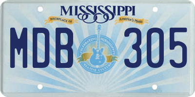 MS license plate MDB305