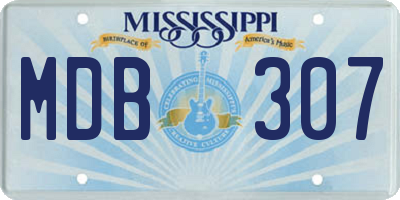 MS license plate MDB307