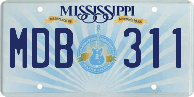 MS license plate MDB311
