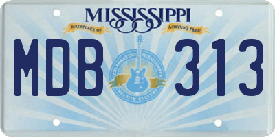 MS license plate MDB313