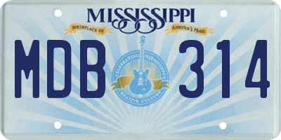 MS license plate MDB314