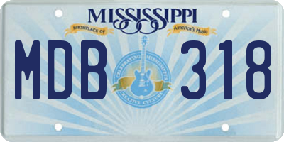 MS license plate MDB318