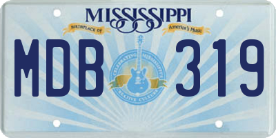 MS license plate MDB319