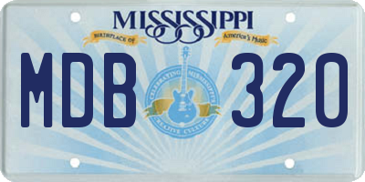 MS license plate MDB320