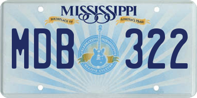 MS license plate MDB322