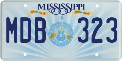 MS license plate MDB323