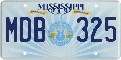 MS license plate MDB325