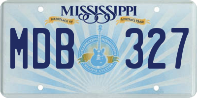 MS license plate MDB327