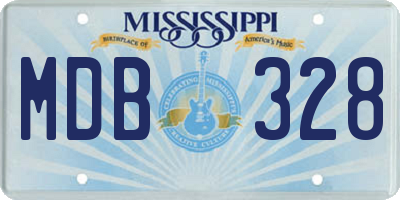 MS license plate MDB328