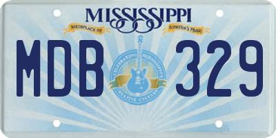 MS license plate MDB329