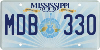 MS license plate MDB330