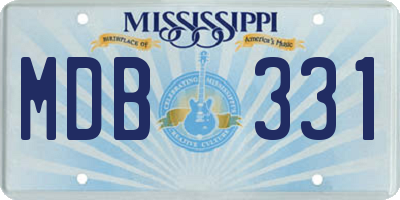 MS license plate MDB331