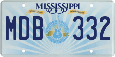 MS license plate MDB332