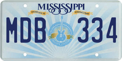MS license plate MDB334