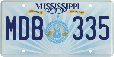 MS license plate MDB335