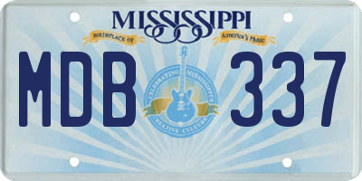 MS license plate MDB337