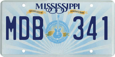 MS license plate MDB341