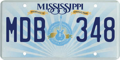 MS license plate MDB348