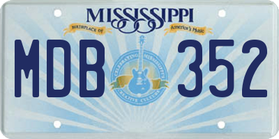 MS license plate MDB352