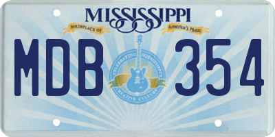 MS license plate MDB354