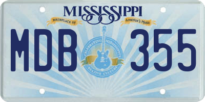 MS license plate MDB355