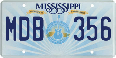 MS license plate MDB356