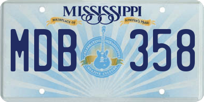 MS license plate MDB358